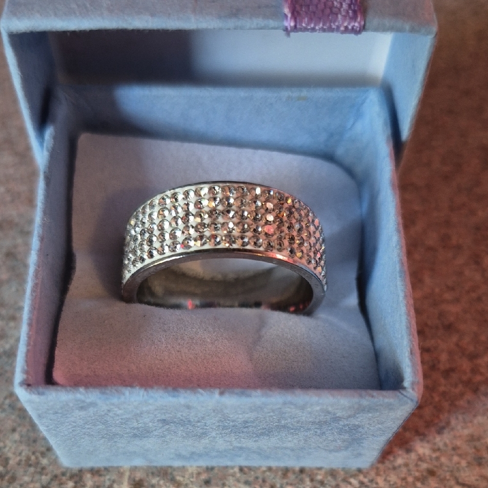 Sparkling Silver Studded Ring